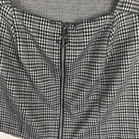 Wild Fable Black White Houndstooth Print Crop Top - Picture 2 of 5